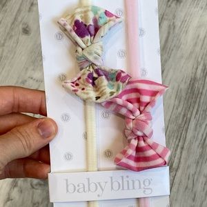 NWT Baby Bling Mini Print Skinny Bows